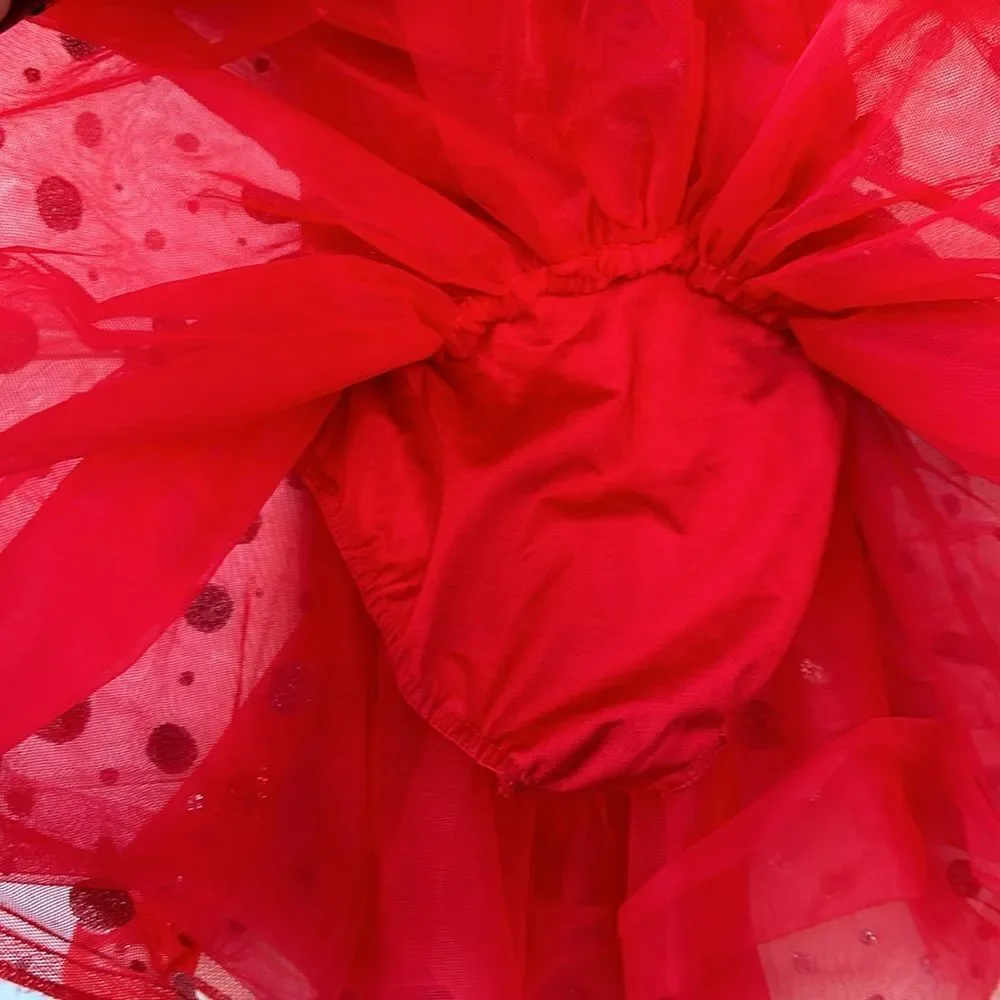 Weissman Showtime A Bluebird On Your Windowsill Dance Costume SC Red Polka Dot